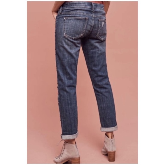 Pilcro Hyphen Mid Rise Embroidered Jeans By Anthropologie - Picture 9 of 16